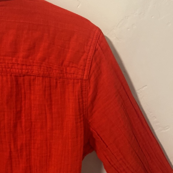 New Long-Sleeve Button-Up Red Blouse - Picture 10 of 14